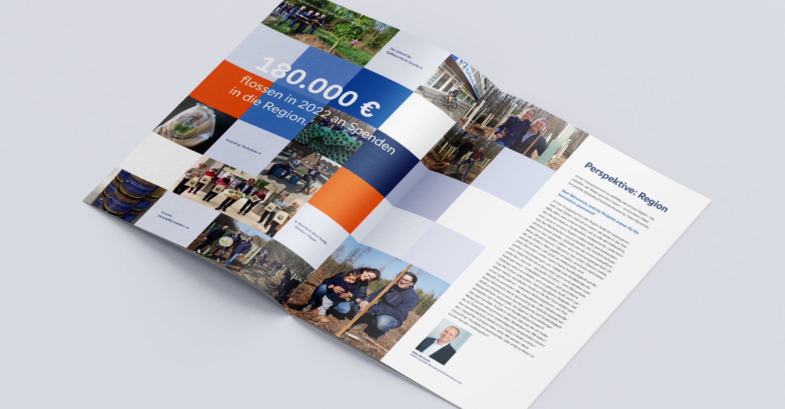 Nachhaltigkeitsbericht der Raiffeisenbank-Voreifel – Editorial Design
